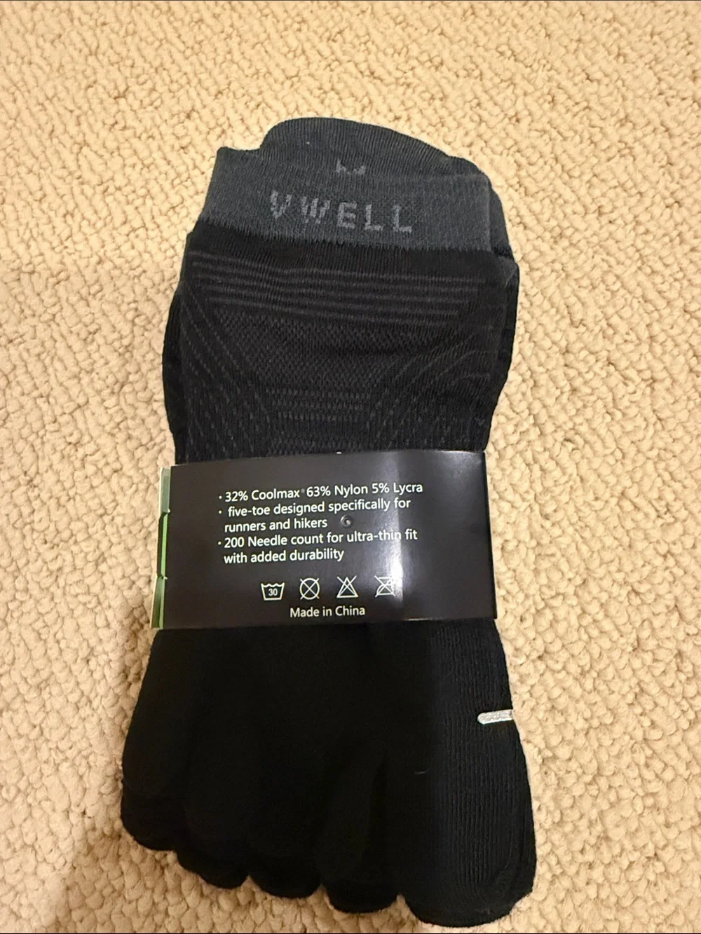 Women's Black Toe Socks - Moisture Management Comfort